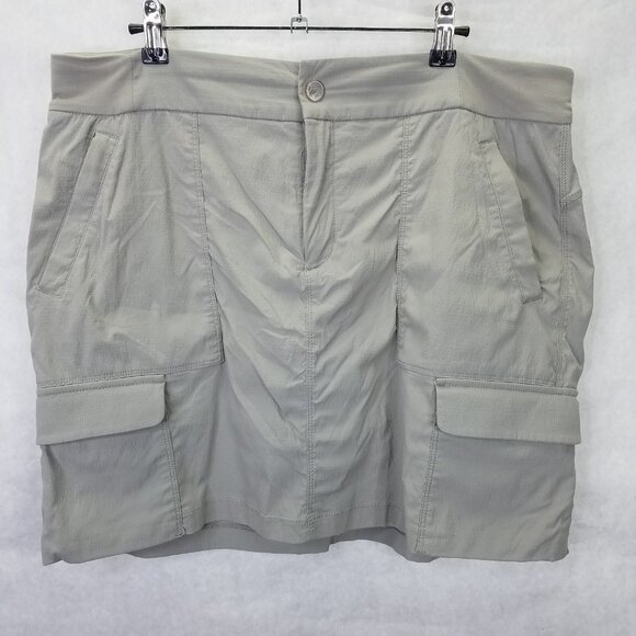 Athleta Trekkie 2.0 Hiking Skort Women’s 14 Grey Cargo Mesh Lined Zip Pocket - Picture 1 of 14
